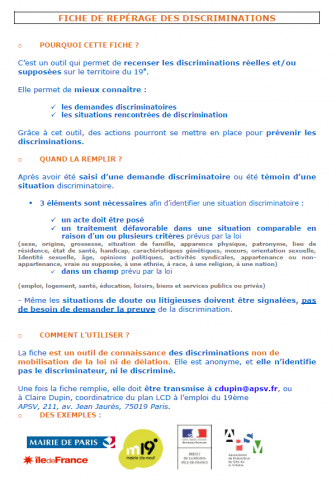 APSV - Fiche de repérage des discriminations